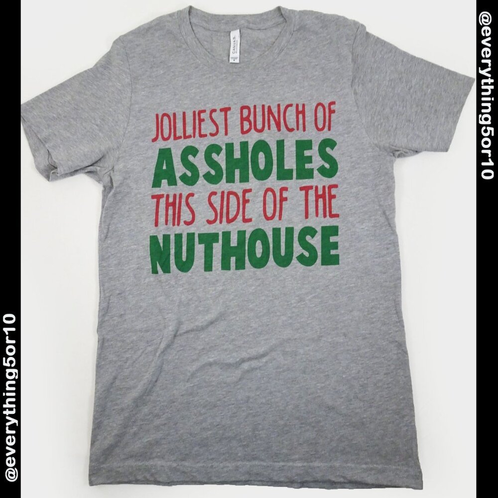 Christmas Vacation Jolliest Bunch of A-holes t-shirt Medium Clark Griswold Gray